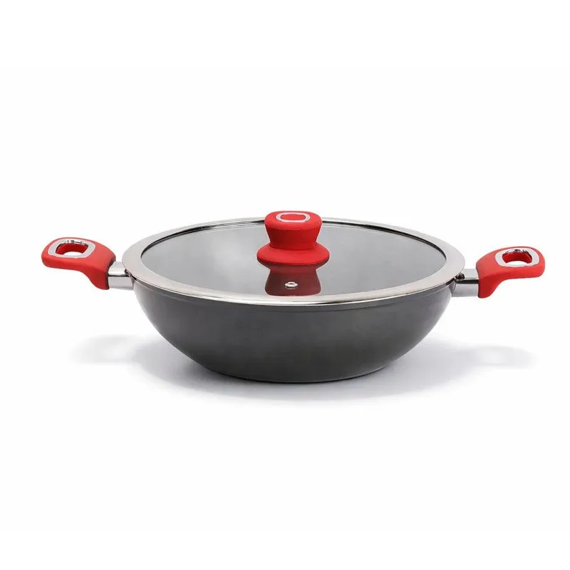 Salford Forged Hard Anodised Kadai with Glass Lid (Black) - 2500 mL media 3