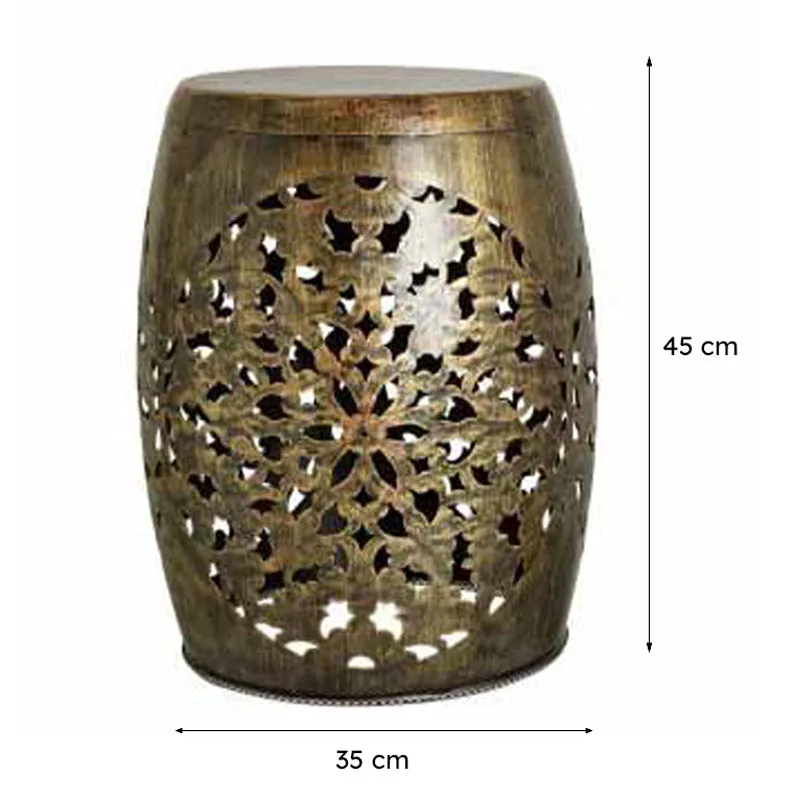 Carved Antiqua Iron Stool media 7