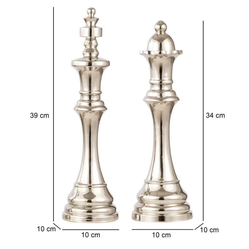 Chess Aluminum Showpiece (Silver) (Large) - Set Of Two media 6