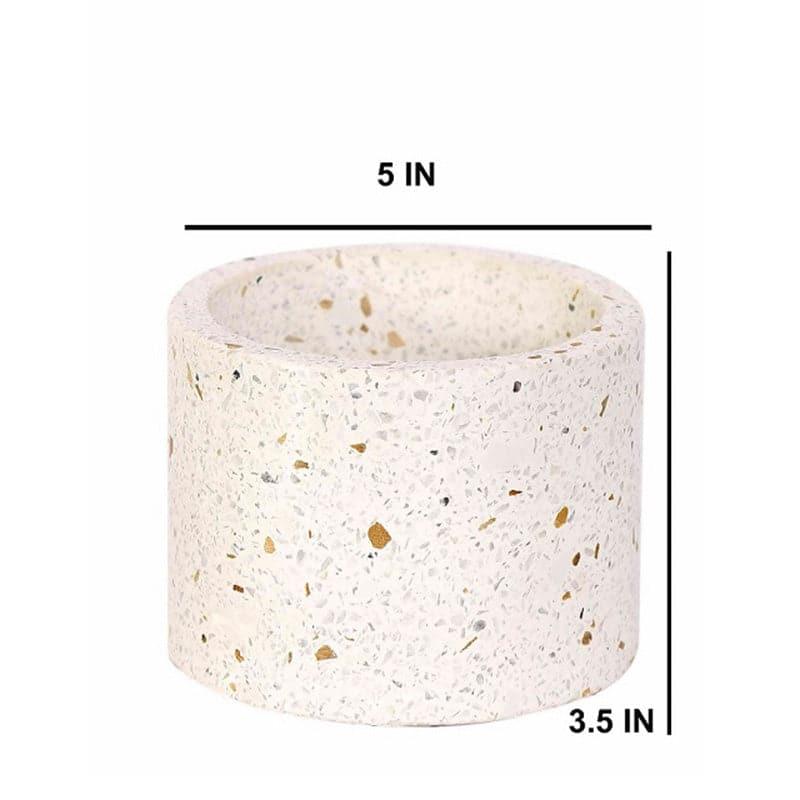Terrazzo Cylindrical Hand Crafted Marble Planter - Small media 5