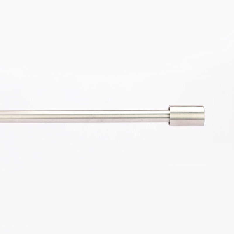 Sleekera Extendable 1" Single Curtain Rods With Round Finial & Brackets (Silver) media 3