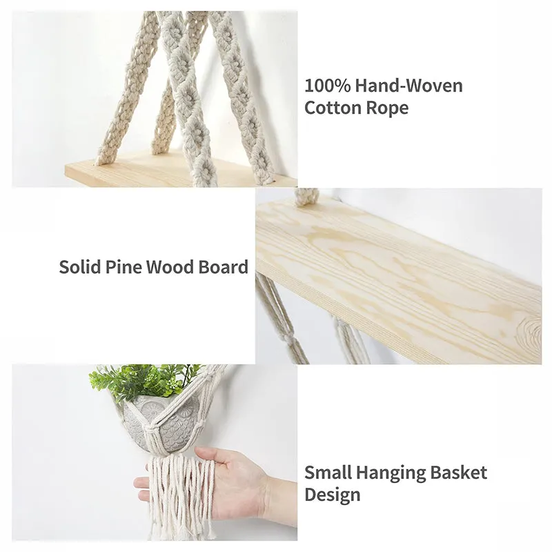 Tressa Macrame Wall Shelf media 7