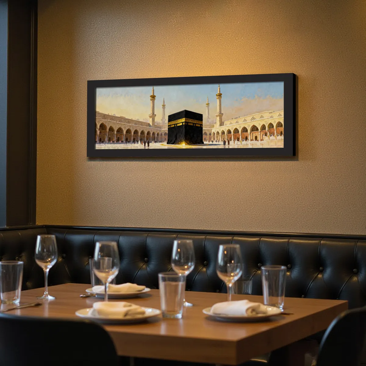 Divine Kaaba Panorama Paper Wall Art With Frame media 6