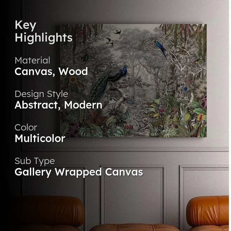 Tropical Forest Canvas Wall Painting - Gallery Wrap media 2
