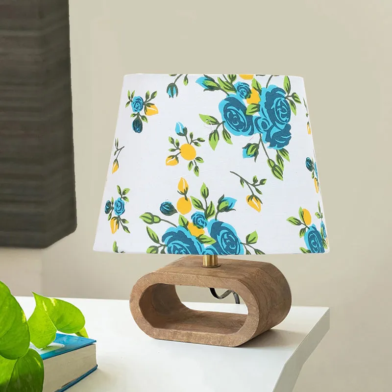 Garden Cotton & Wooden Table Lamp - Blue media 2