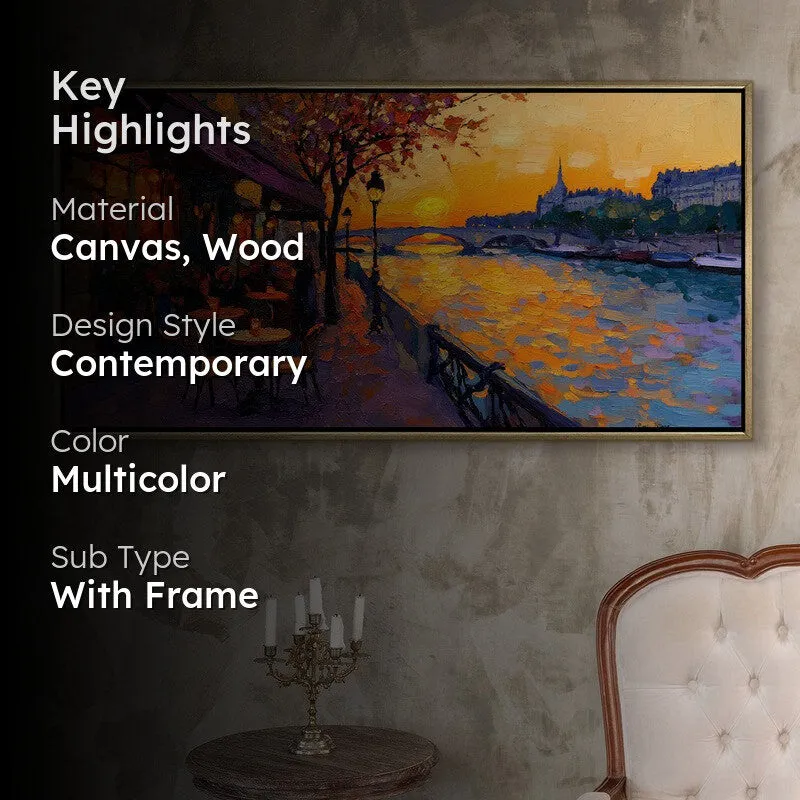 Brasserie Canvas Wall Painting With Frame media 2