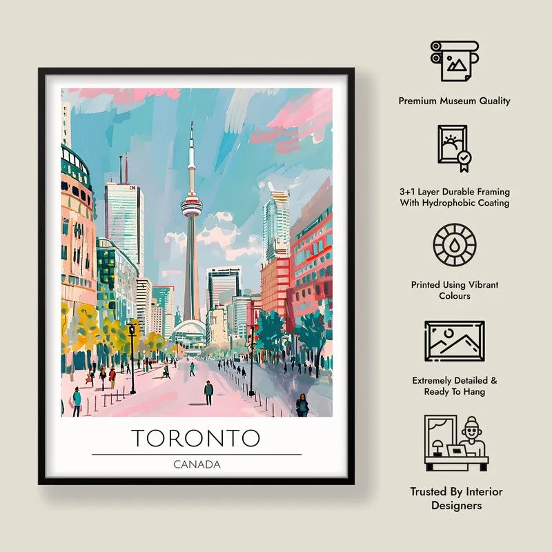 Vintage Toronto Framed Canvas Wall Painting media 8