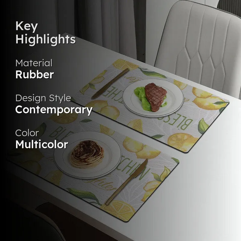 Citrina Rectangle Rubber Table Mats - Set Of Two media 2
