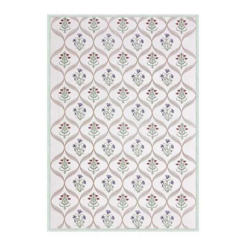 SignatureWhite Cotton Table Cover - Peach,Purple media 5