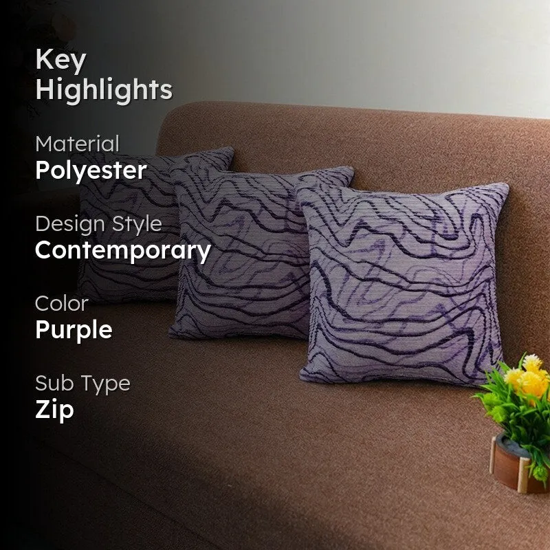 LiquidFlow Cushion Cover (Lilac) - Set Of Three media 2