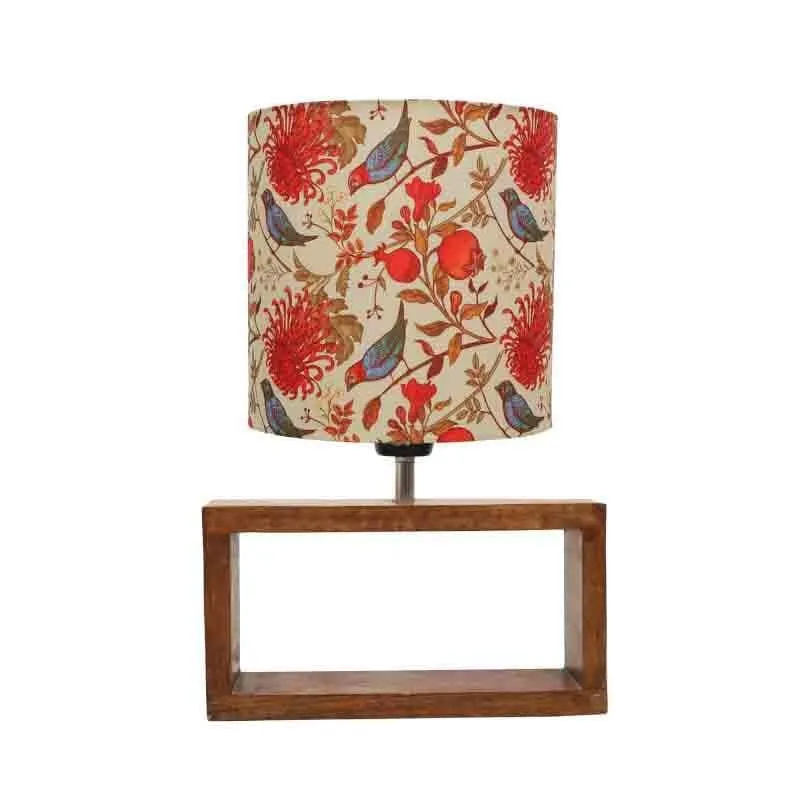 Amber Rectangle Fabric Table Lamp - Multicolor media 3