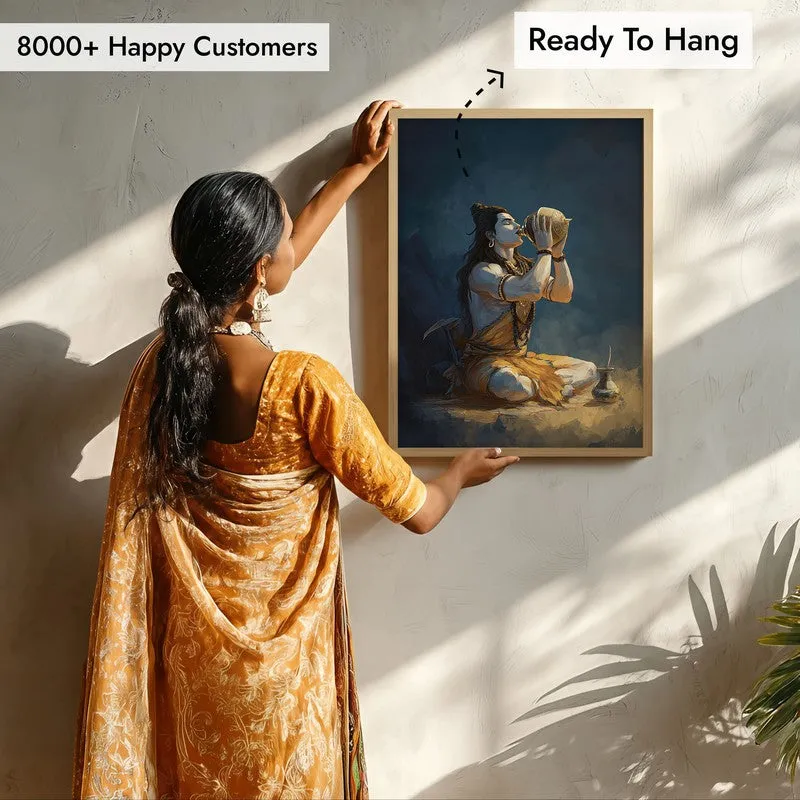Lord Shiva with Kamandalu Divine II Archival Paper Wall Art - Natural Brown Frame media 7
