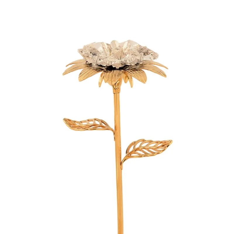 Golden Daisy Elegance 24K Gold Plated Mild Steel Showpiece media 6