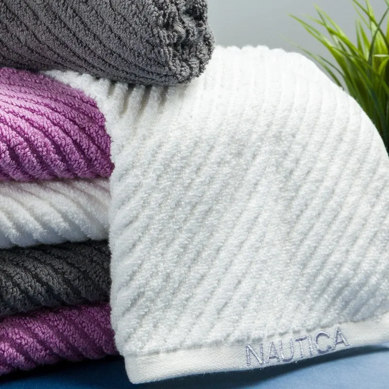 Nautica Riviera Soft Cotton Hand Towel (White, Grey & Lilac) - Set Of Six media 4