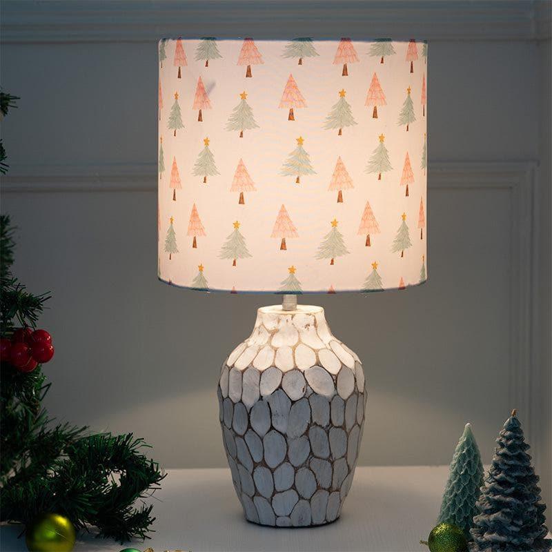 Christmas Tree Yvie Fabric Table Lamp - White