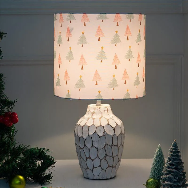 Christmas Tree Yvie Fabric Table Lamp - White media 1