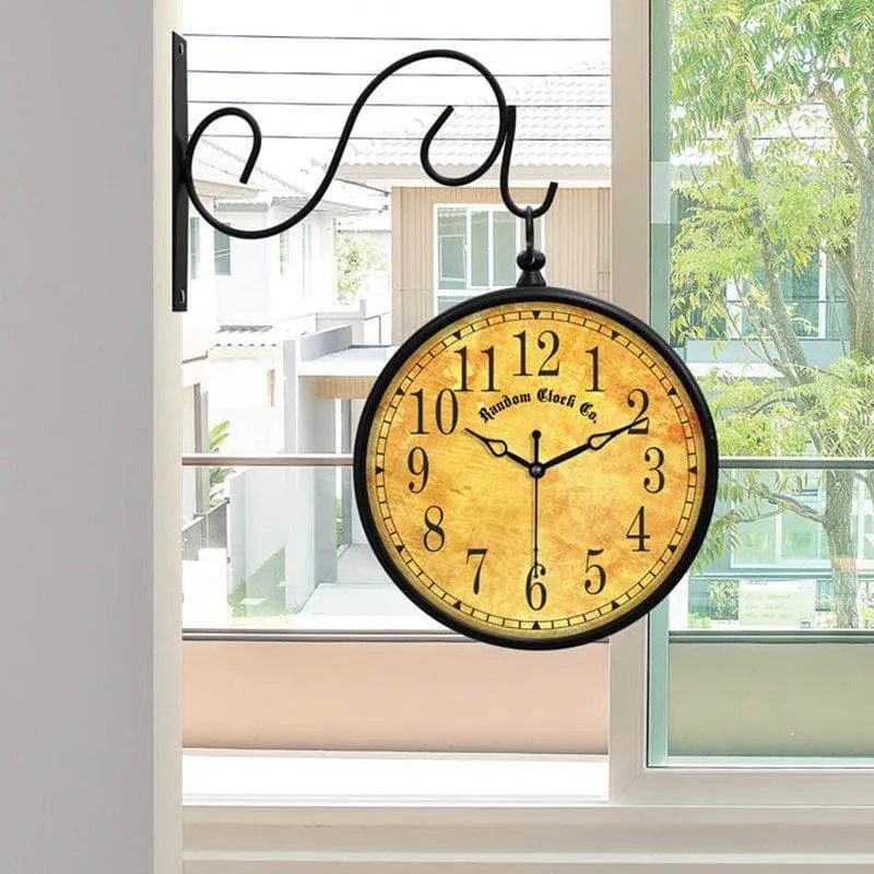 Paulette Double Sided Vintage Station Clock media 1