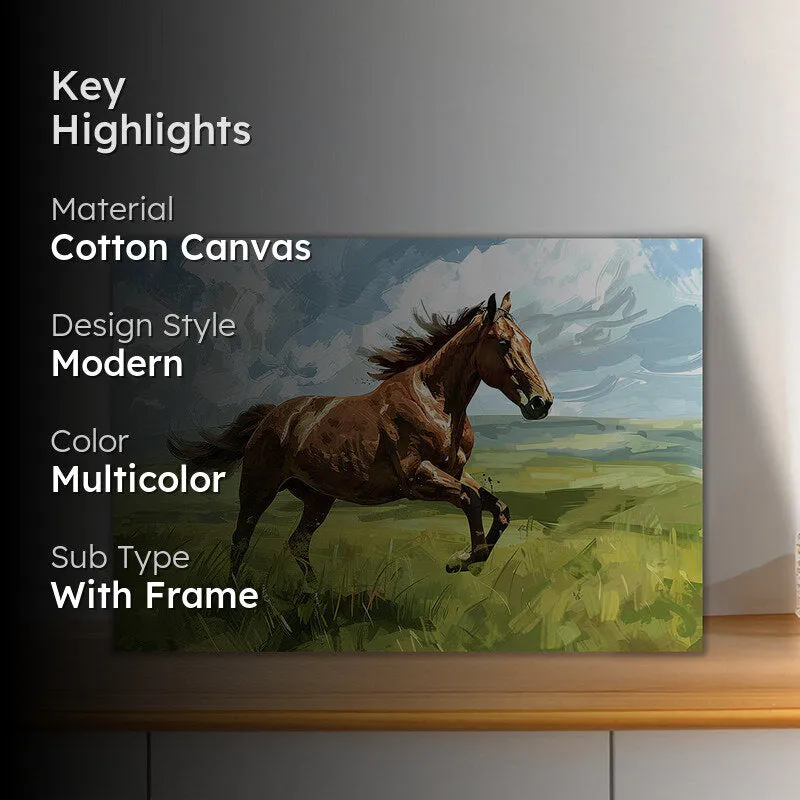 Galloping Roan Stallion Wall Art media 2