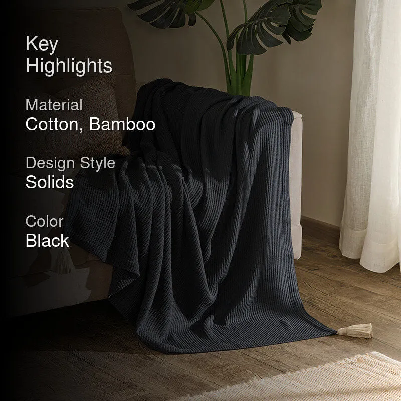 Nestlin Tassled Throw - Beige & Black media 2