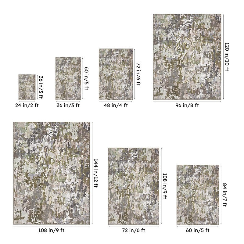 Aria Abstract Carpet - Olive media 13