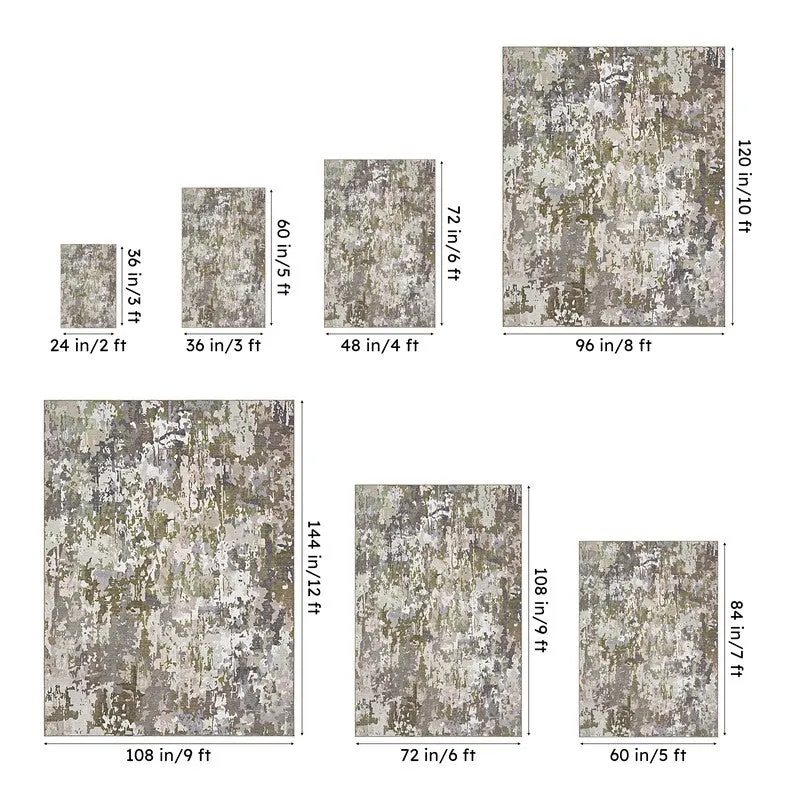 Aria Abstract Carpet - Olive media 13