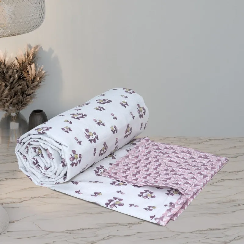 Mini Petals Printed Cotton Dohar (Maroon,White) - 120 GSM media 8