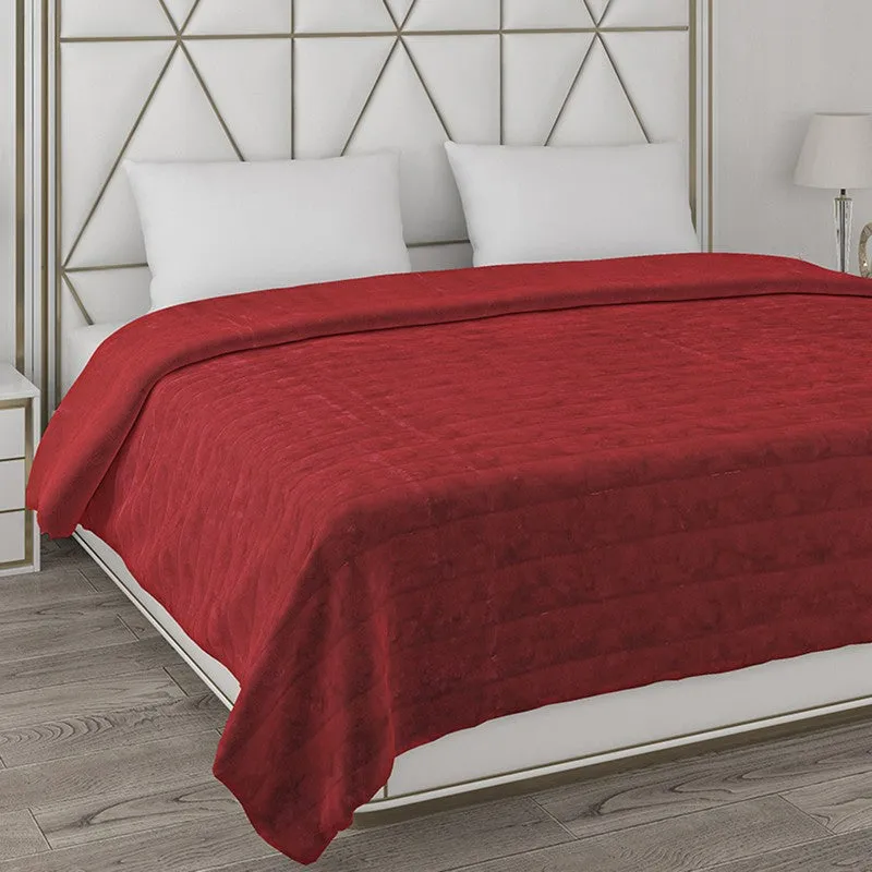 Monte Carlo Crimson Comfort Reveisible Blanket (Red) - 850 GSM media 5