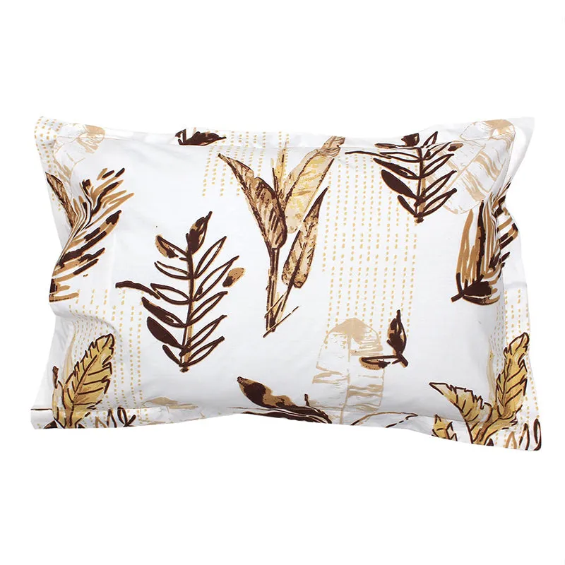 Autumn Florals Cotton Pillow Cover (Brown) - Set Of Two media 1