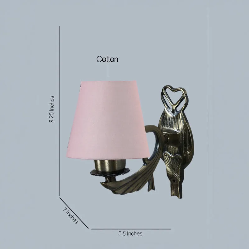 Love Gleam Atva Conical Fabric & Metal Wall Lamp - Grey media 4