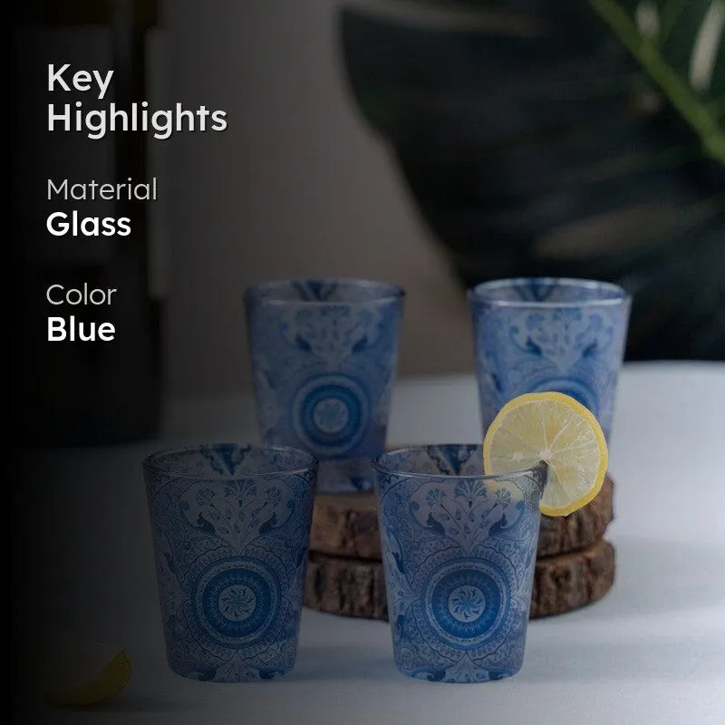 Turkish Tale Frosted Shot Glass (Blue) (30 ml) - Set Of Four media 2