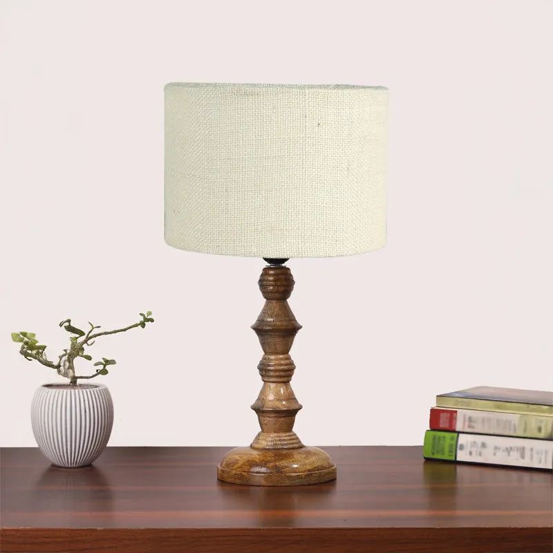 Sienna I Timber Wooden Table Lamp - White,,Brown media 3