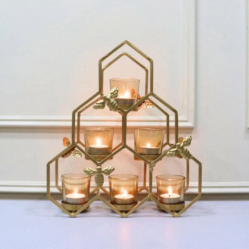 Kailan Pyramid Tealight Holder - Gold media 3