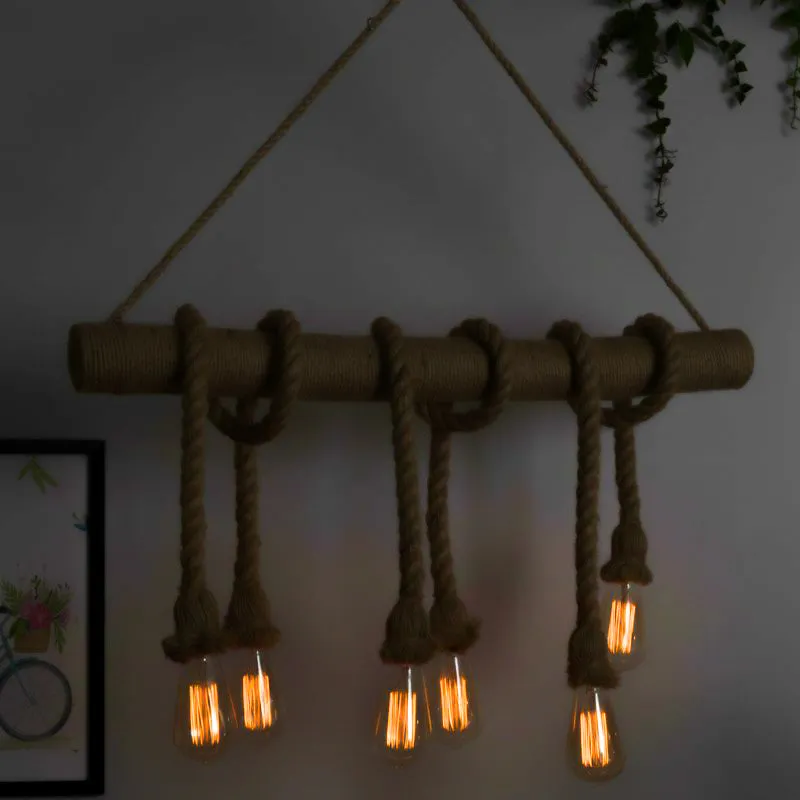Amber Rope Jute Ceiling Lamp - Brown media 1