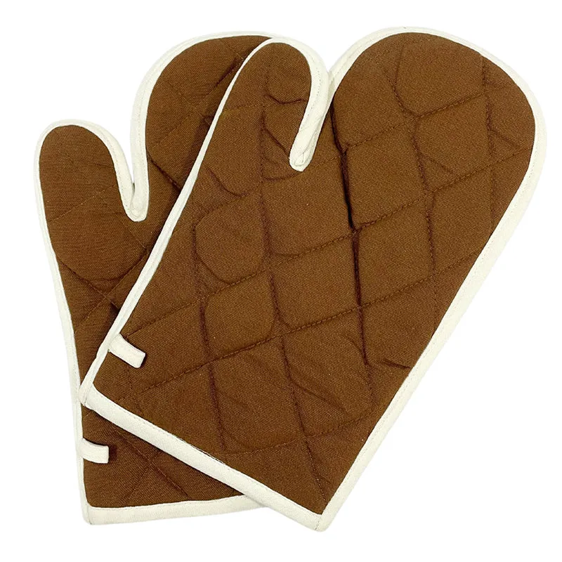 Swayam Teplo Kitchen Gloves (Brown & Yellow) - Set Of Two media 5