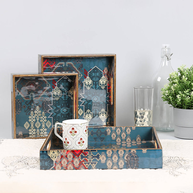 India Circus Afiya Square Serving Tray media 4