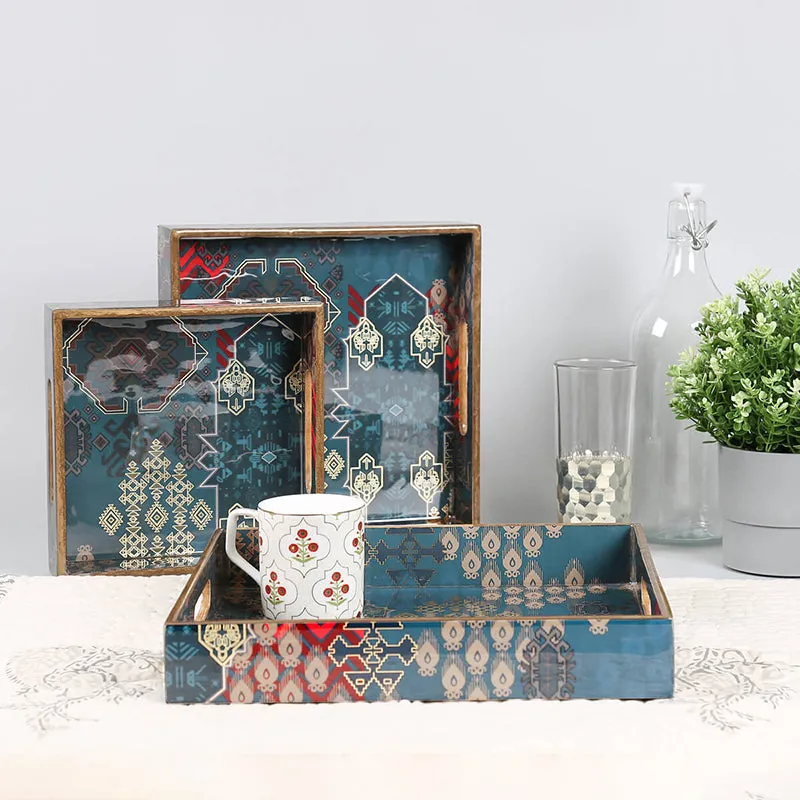 India Circus Afiya Square Serving Tray media 4
