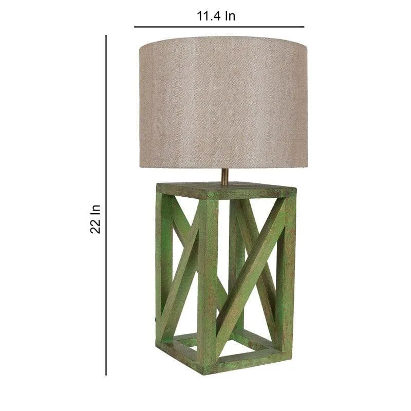 Budane Criss Cross Fabric Table Lamp - Beige,Green media 5