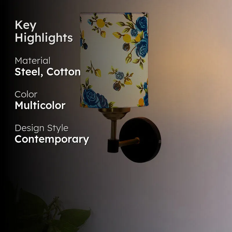Garden Lights Curve Steel & Cotton Wall Lamp - Blue media 2