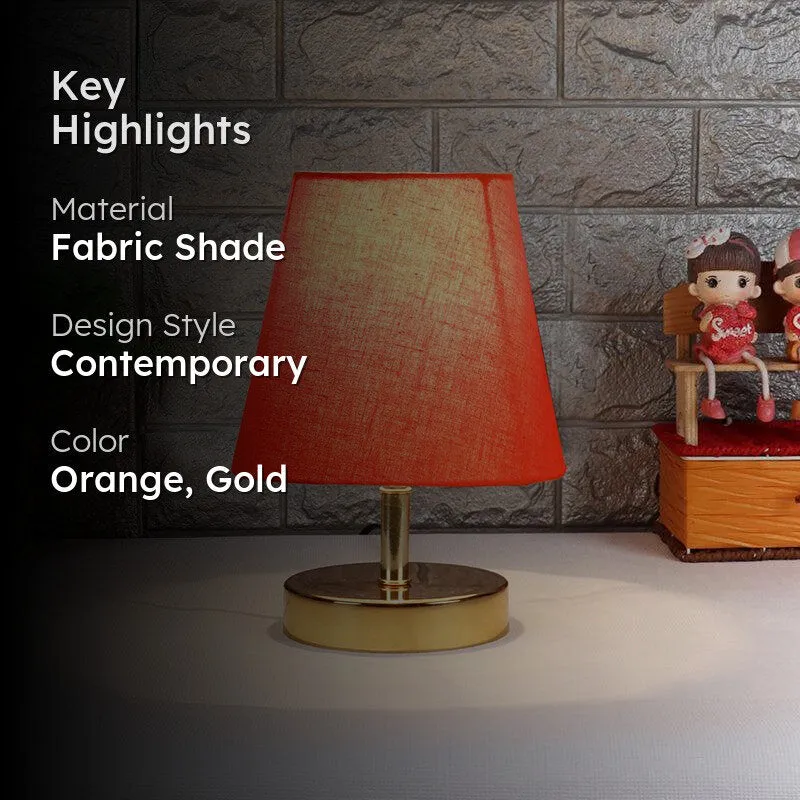 Alba Fabric Table Lamp - Orange,Gold media 2
