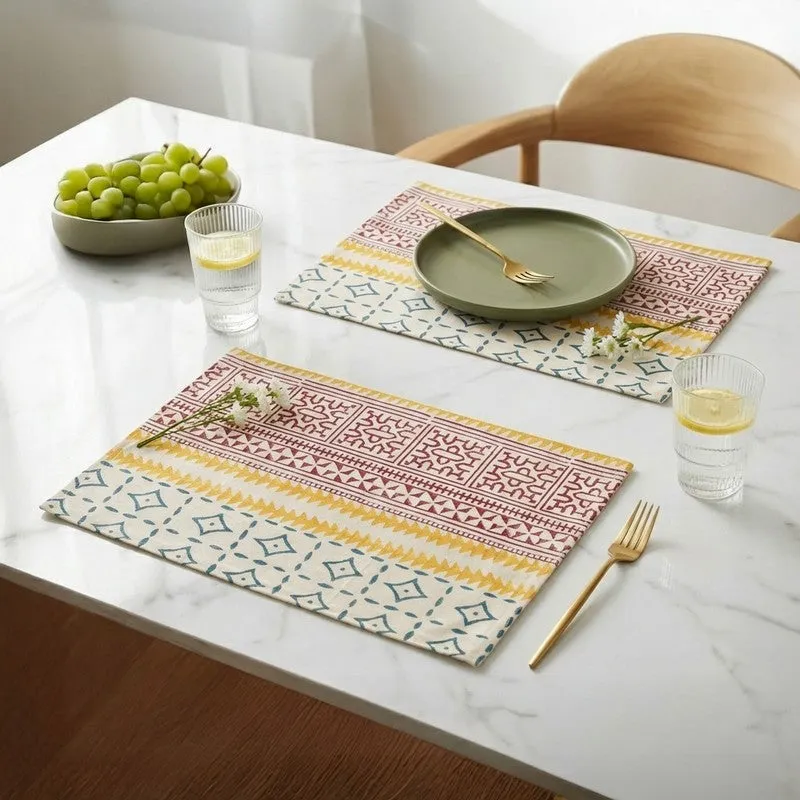 Urban Geometry Canvas Table Mats - Set Of Two media 1
