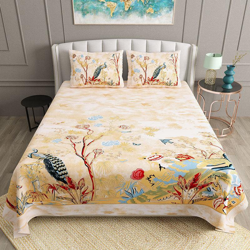 Ephemeral Garden Floral Cotton Bedsheet - 180 TC media 3