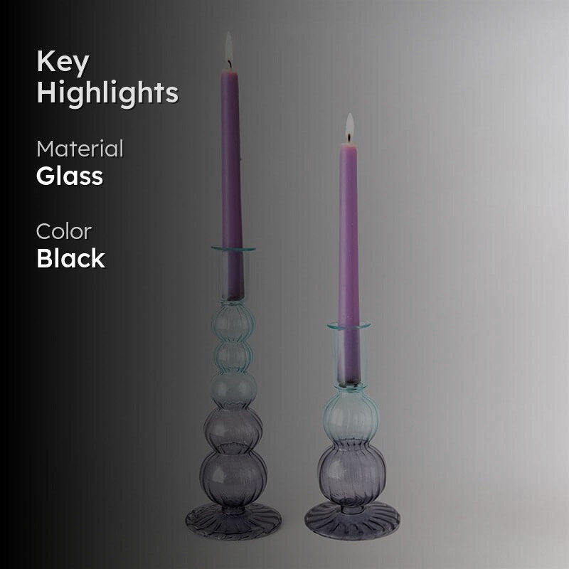 Amari Glass Candle Holders - Set of Two media 2