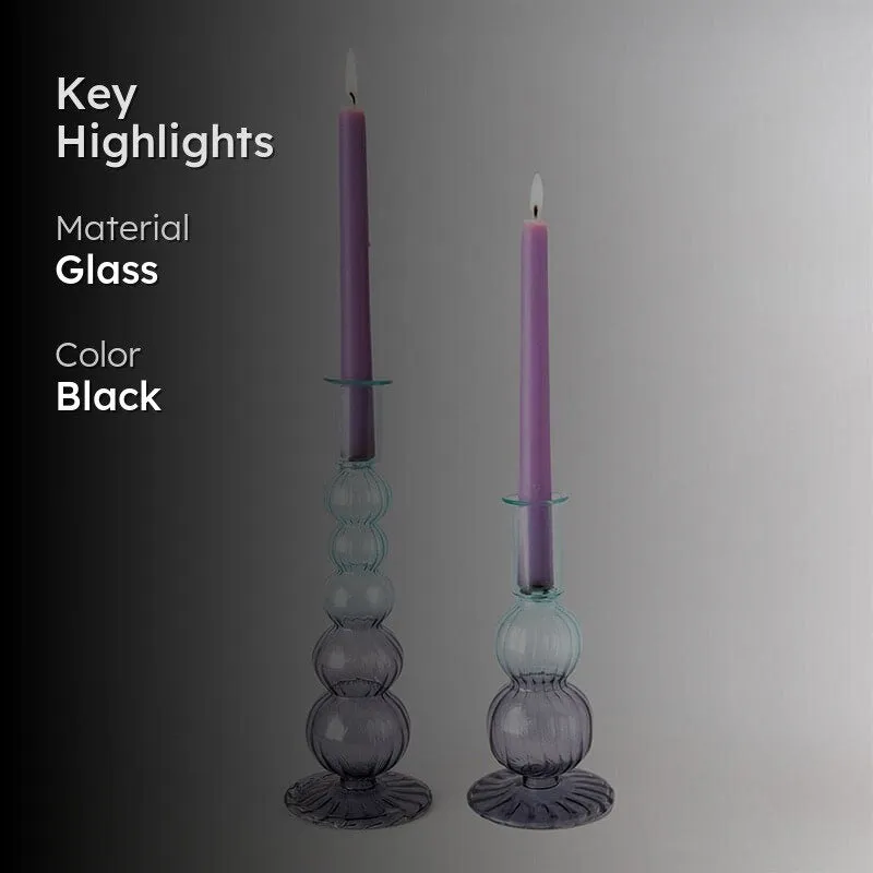 Amari Glass Candle Holders - Set of Two media 2