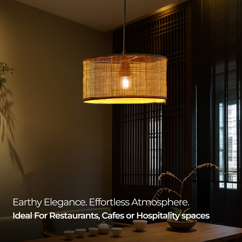 Lume Ray Rattan & Metal Ceiling Lamp media 6
