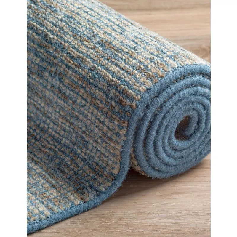 Thread Tale Hand Woven Wool Rug - Denim Blue media 6