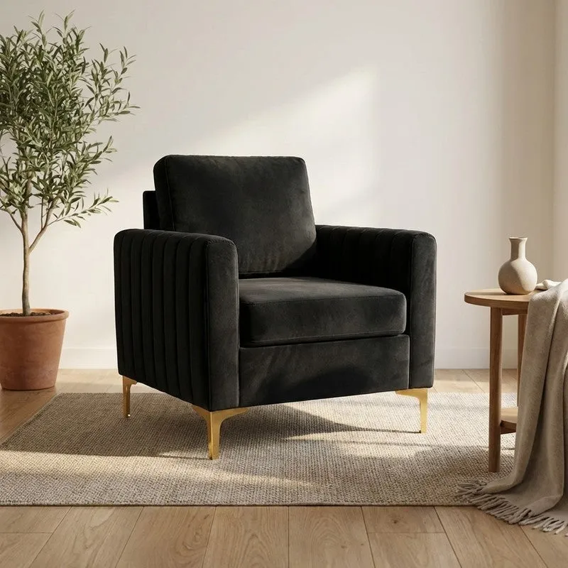 Baseo Neem Wood Accent Chair - Black media 1