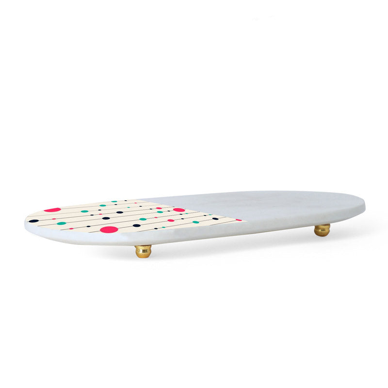 Dinner Printed (Marble,Brass) Marble Platter media 4
