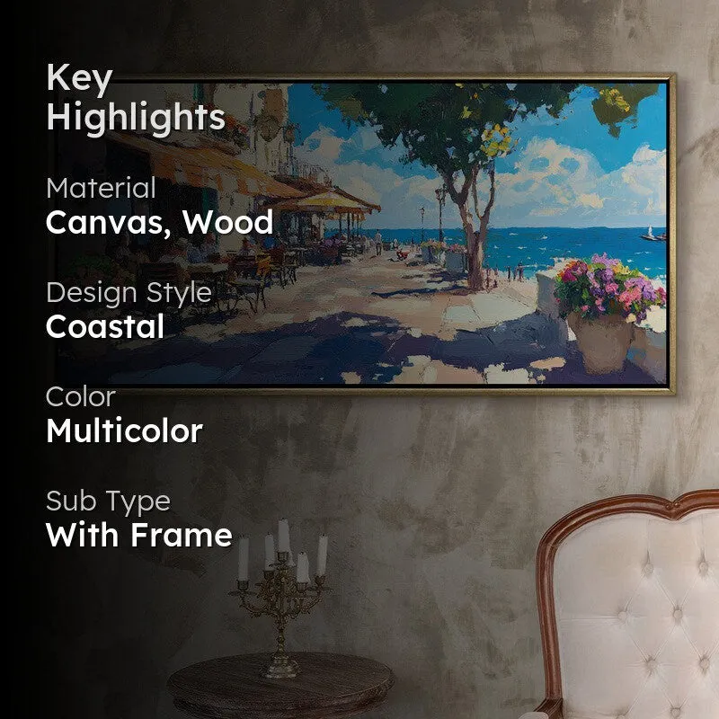 Cliffside Canvas Wall Painting With Frame media 2
