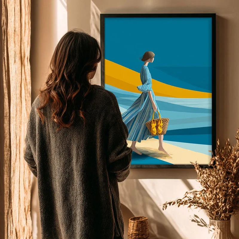 Ocean Air Canvas Wall Painting - Black Frame media 4