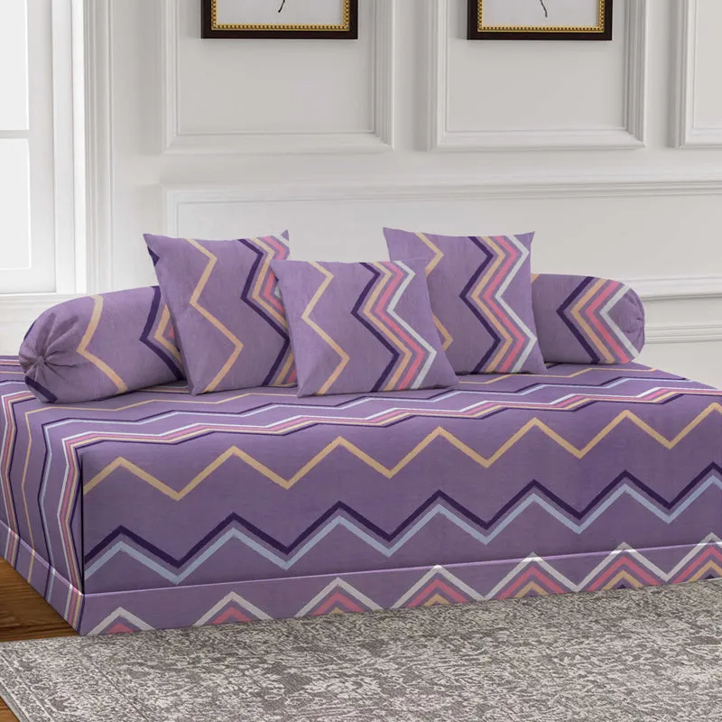 Funky Chevrons Diwan Set - Six Piece Set media 1